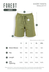 Forest Ladies Waffle Cotton Shorts Pants Plain Elastic Women Casual Shorts | Seluar Pendek Perempuan - 860158