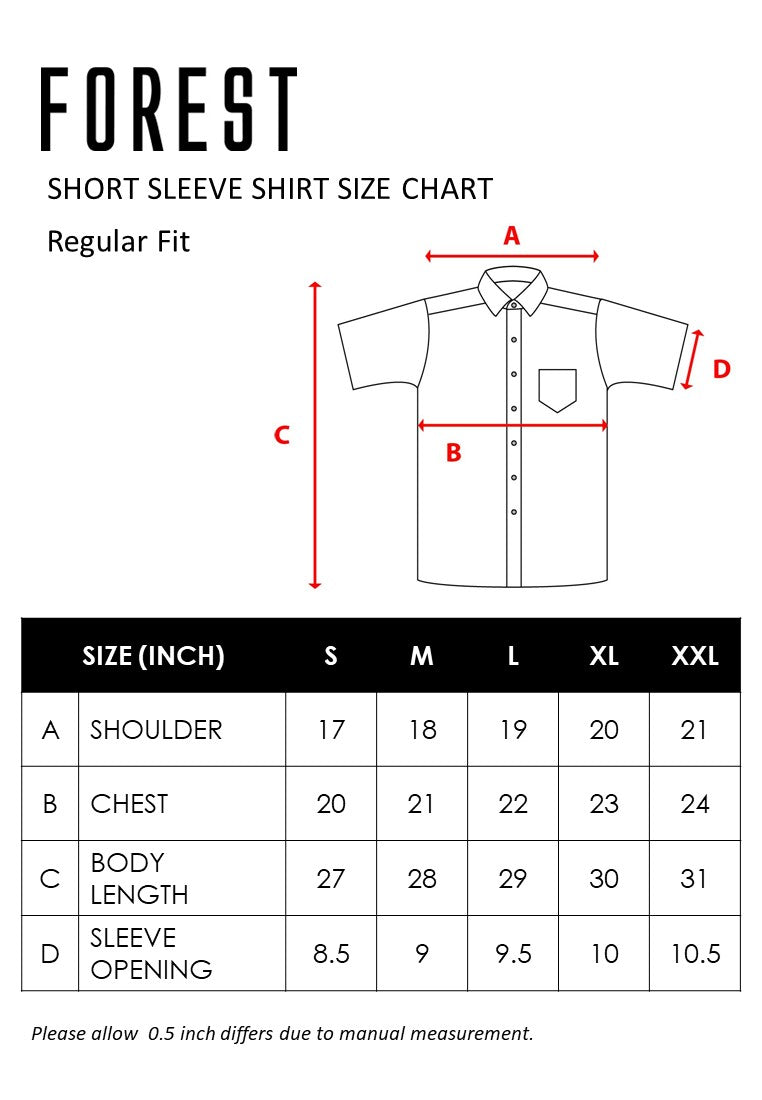 Forest Woven Denim Full Print Short Sleeve Men Shirt | Baju Kemeja Lelaki - 621352