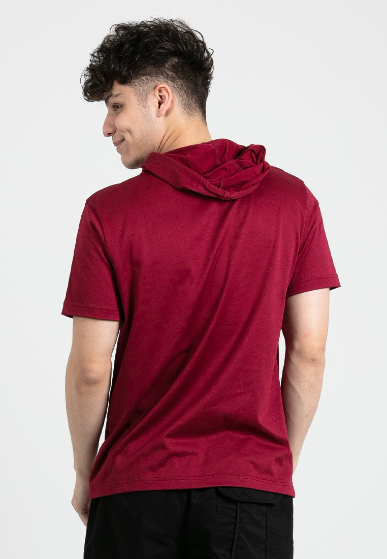 Forest Short Sleeve Oversize Printed Hoodie Men Sweatshirt  - 23911