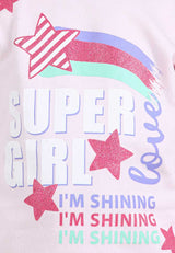 Forest Kids Girl 100% Cotton Long Sleeve T-Shirt Girls Graphic Round Neck T-Shirt | Baju Budak Perempuan - FK820064