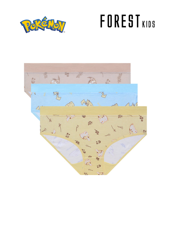 (3 Pcs) Pokémon Kids Cotton Spandex Mini Panties Assorted Colours - PLJ1061M