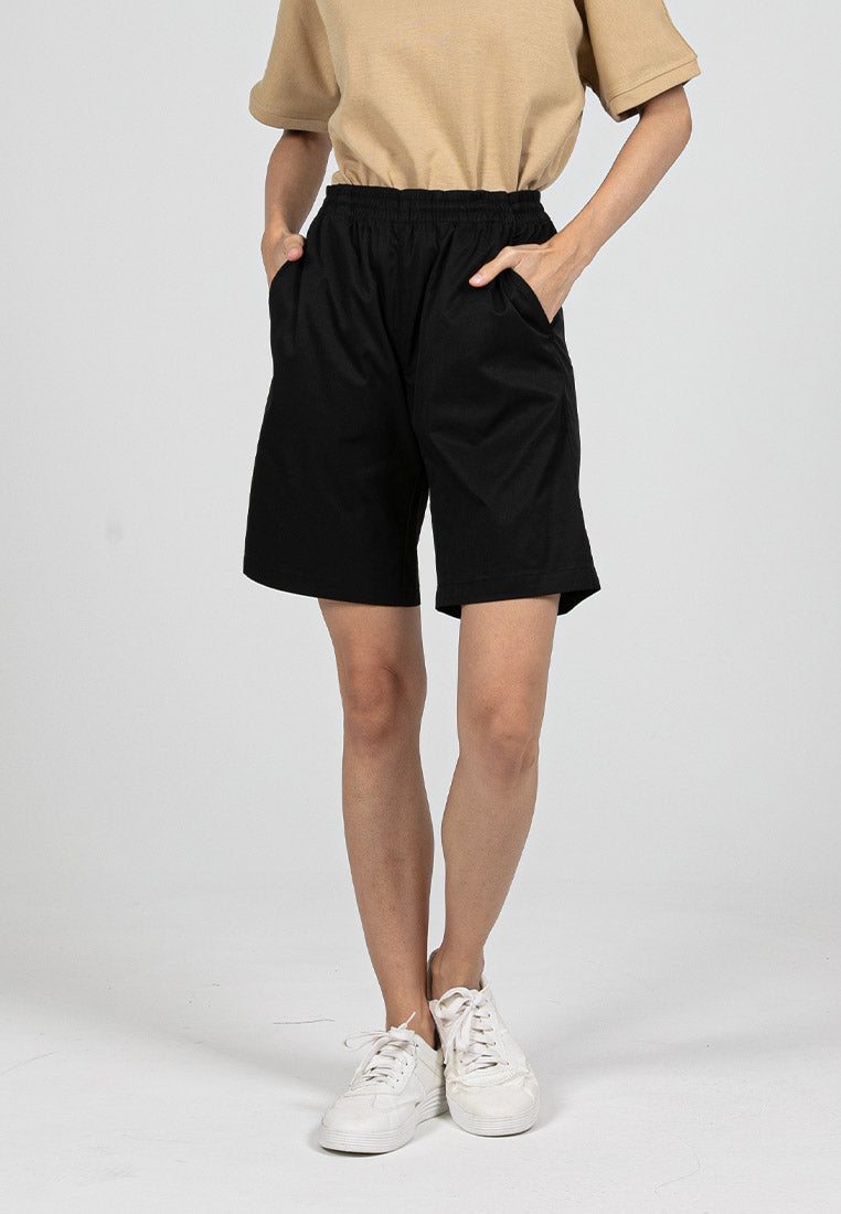 Forest Ladies Stretchable Polyester Elastic Waisted Short Pants Women Casual Shorts | Seluar Pendek Perempuan - 865110