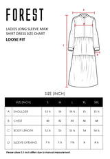 Forest x Hatta Dolmat Ladies Woven Plain Cuffed Sleeve Maxi Shirt Dress | Baju Perempuan - 885070