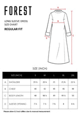 Forest x Hatta Dolmat Ladies Woven Plain Textured Cuffed Long Sleeve Midi Dress | Baju Perempuan - 885069