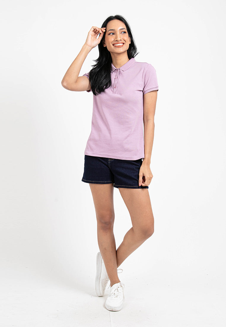 Forest Ladies Premium Weight Cotton 220gsm Interlock Knitted Polo Tee | Baju Tee Shirt Perempuan- 822238