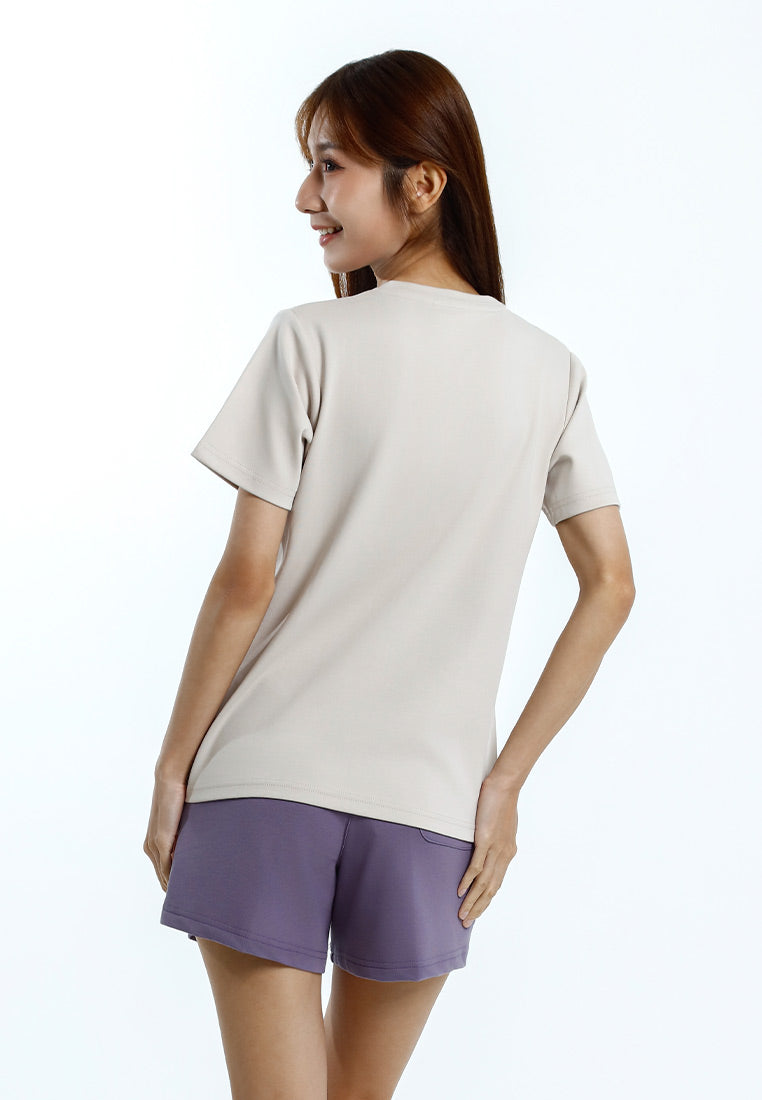Forest Baju T Shirt Perempuan | Forest Cotton Interlock Short Sleeve Round Neck Plain T Shirt - 822422