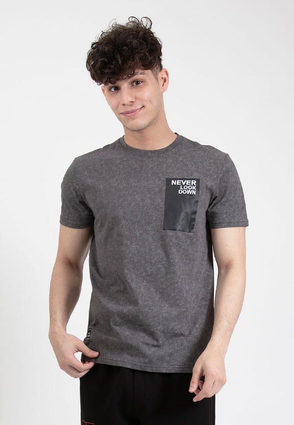 Forest Pigment Dye Tee Crew Neck Short Sleeve T Shirt Men | Regular cut Tee Shirt Men - 621376