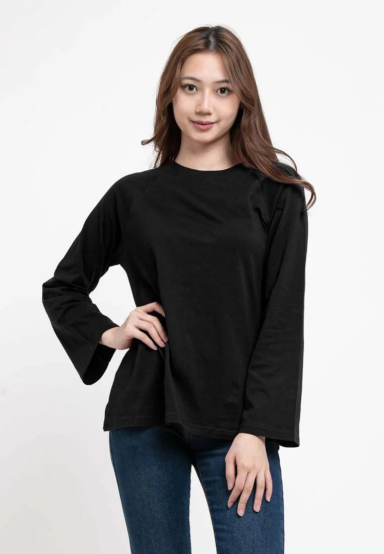 Forest Baju Perempuan | Forest Ladies 100% Cotton Bell Sleeve Round Neck Women Top - 822113