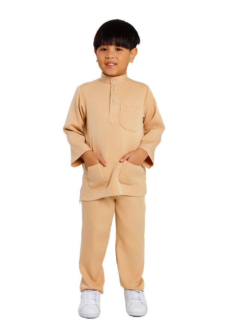 Forest x Hatta Dolmat Baju Melayu Budak Cekak Musang Regular Fit - FK23766BM -13Khaki