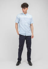 Alain Delon Short Sleeve Modern Fit Linen Look Floral Shirt - 14423004