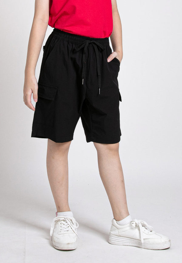 Forest Kids Stretchable Nylon Cargo Shorts Boy Drawstring Short Pants | Seluar Pendek Budak Lelaki - FK65054