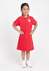 Forest Kids Girl Cotton Terry Short Sleeve Kids Polo Dress | Baju Budak Perempuan Polo Dress Budak Lengan Pendek - FK885029