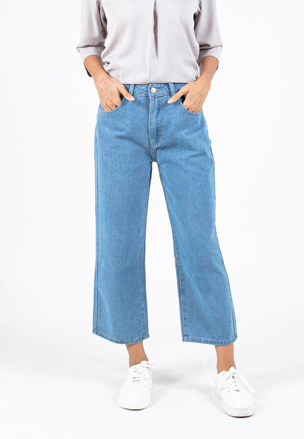 Forest Ladies High Rise Jeans Denim Cropped Pants | Seluar Jeans Perempuan - 810486