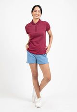 Forest Ladies Premium Weight Cotton 220gsm Interlock Knitted Polo Tee | Baju Tee Shirt Perempuan- 822238