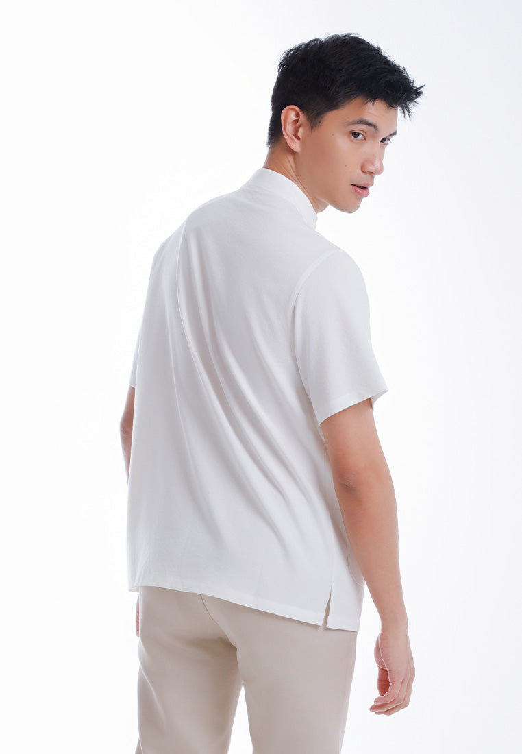 Alain Delon CNY Tang Fu Lelaki | Alain Delon Mens Tang Fu Jacquard Short Sleeve - 14526010