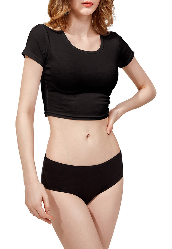 (5 Pcs) Forest Ladies Cotton Spandex Midi Brief Assorted Colours- FLD0031D