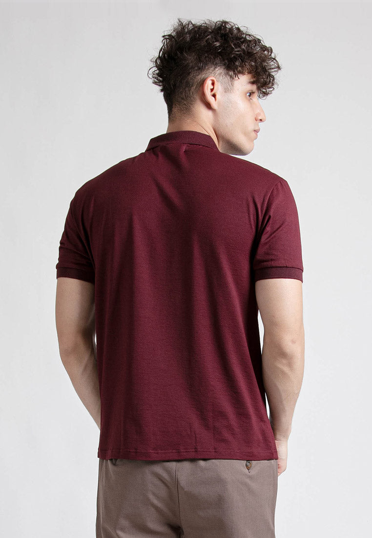 Forest Slim Fit Pattern Collar T Shirt Men Polo Tee | Baju T Shirt Lelaki - 23698