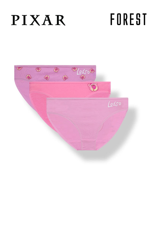 (3 Pcs) Forest X Disney Girls Cotton Spandex Midi Brief Underwear Assorted Colours - WLJ0126D