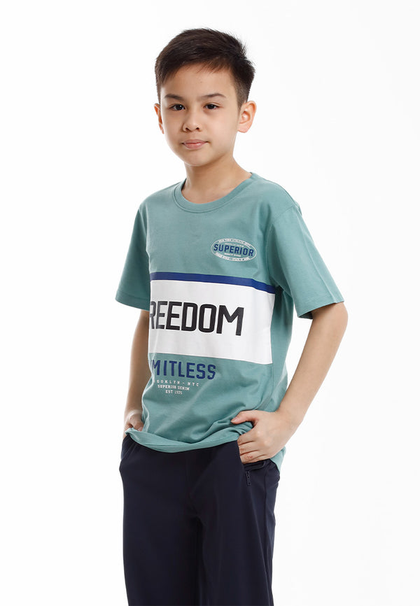 Forest Baju T Shirt Budak Lelaki | Forest Kids Regular Fit Graphic Tee Crew Neck Short Sleeve  - FK20334
