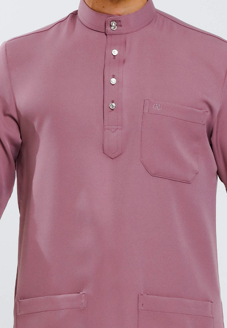 Forest x Hatta Dolmat Baju Melayu Cekak Musang Regular Fit - BM23766 -76SmokePurple