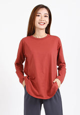 Forest Ladies Premium Soft-Touch Cotton Crew Neck Drape Tshirt Women | Baju T Shirt Perempuan - 822192