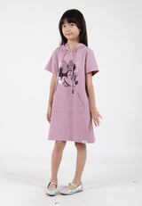 Forest x Disney Mickey Velvet Texture Hoodie Short Sleeve Ladies / Girl Dress - FW885014 / FWK885014