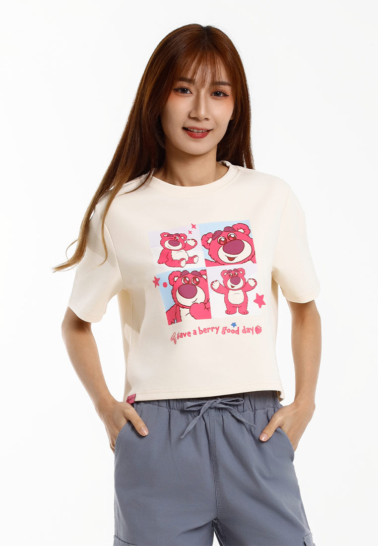 Forest Baju Perempuan | Forest x Disney Lotso Heavy Weight (260gsm) Short Sleeve Ladies Crop Top - FW820122