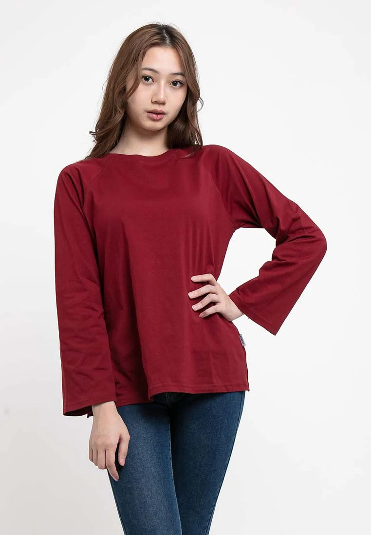 Forest Baju Perempuan | Forest Ladies 100% Cotton Bell Sleeve Round Neck Women Top - 822113