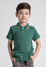 Forest Kids Two Tone Pique Cotton Plain Short Sleeve Polo Kids Tee | Baju Budak Lelaki - FK2009