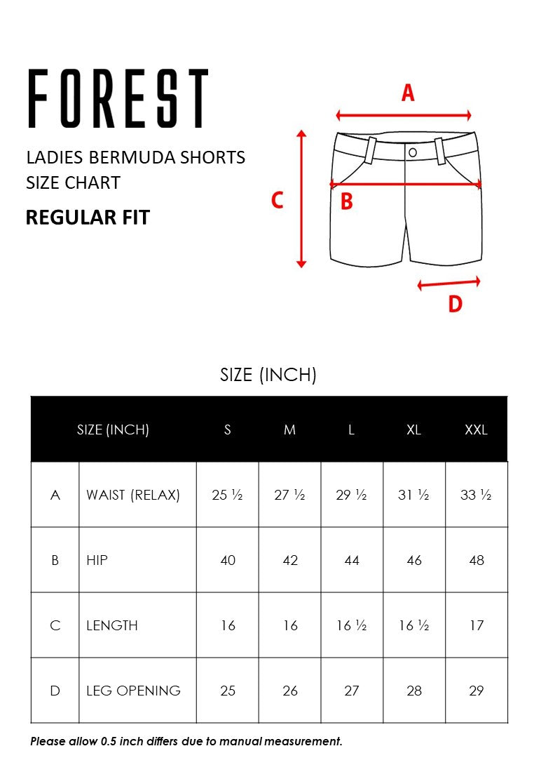 Forest Ladies Smart Casual Pleated Bermuda Shorts | Seluar Pendek Perempuan - 865103