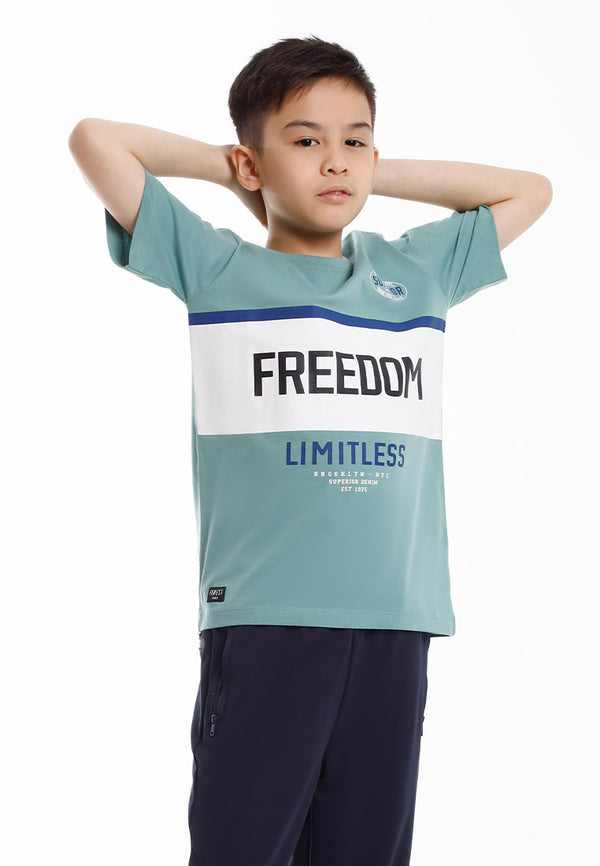 Forest Baju T Shirt Budak Lelaki | Forest Kids Regular Fit Graphic Tee Crew Neck Short Sleeve  - FK20334
