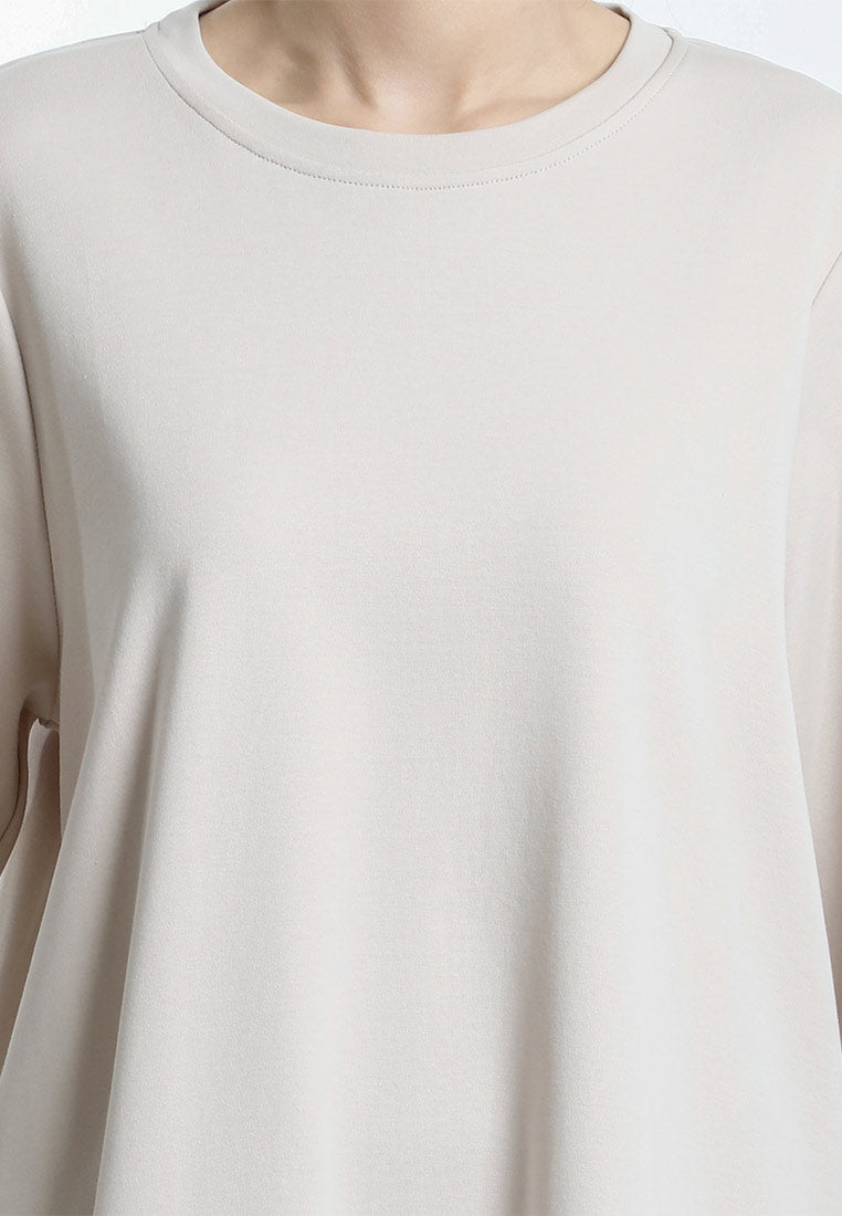 Forest Baju Lengan Panjang Perempuan | Forest Ladies Cotton Interlock Long Sleeve Round Neck T-Shirt Loose Fit - 822414