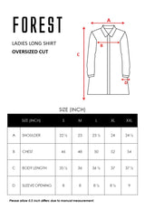 Forest Ladies Woven Long Sleeve Striped Oversized Shirt Tunic Dress | Baju Kemeja Perempuan - 822369