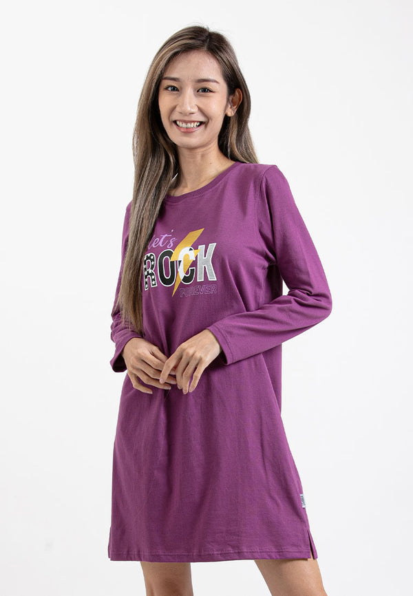 Forest Ladies S/Jersey Long Sleeve Loose Fit Printed Long T-shirt | Baju Perempuan Lengan Panjang - 822329