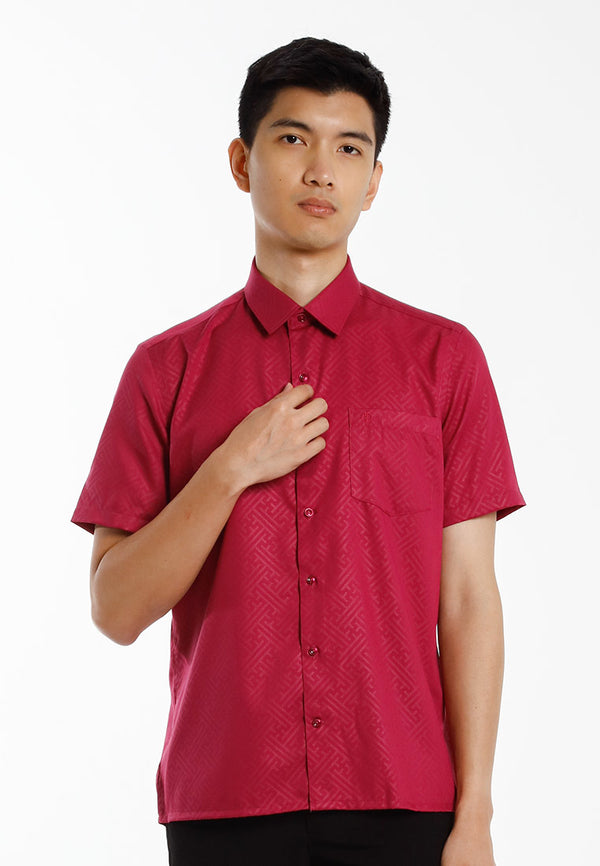 Alain Delon Baju Kolar Lelaki | Alain Delon Cotton Spandex Modern Fit Short Sleeve Collar - 14525013