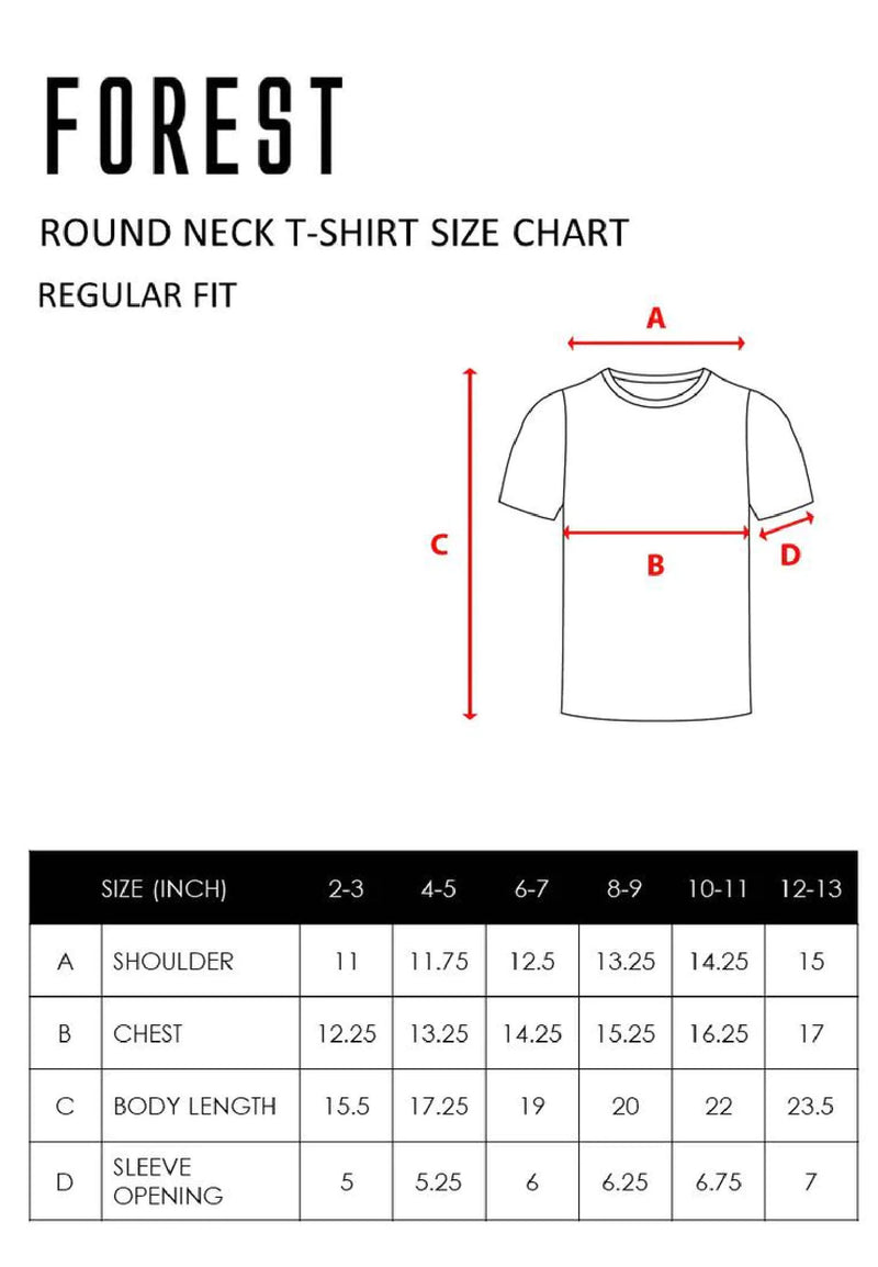 Forest Kids Boys Cotton Single Jersey Round Neck Graphic T-Shirt | Baju T-Shirt Budak Lelaki - FK20205