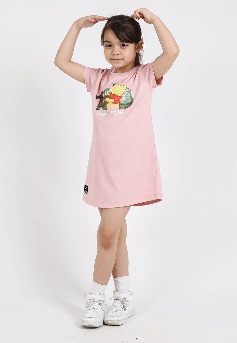 Forest X Disney 100 Year of Wonder Winnie The Pooh Airism Cotton Short Sleeve Girl Kids Dress - FWK885037