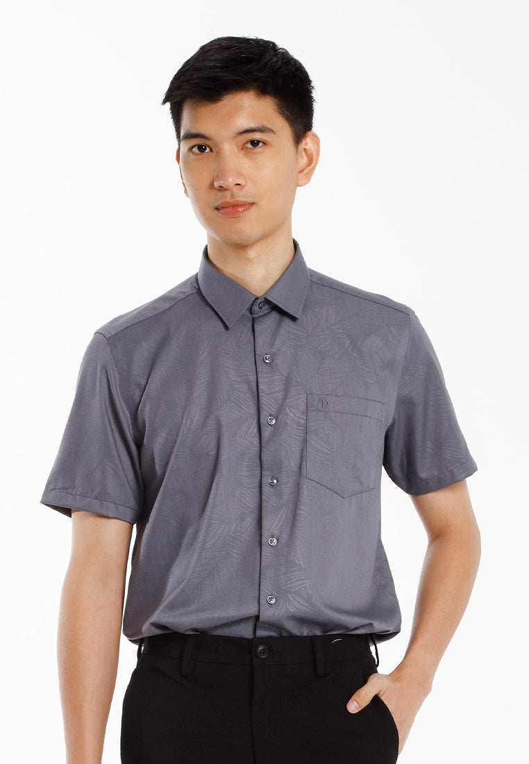 Alain Delon Baju Kolar Lelaki | Alain Delon Cotton Spandex Modern Fit Short Sleeve Collar - 14525018