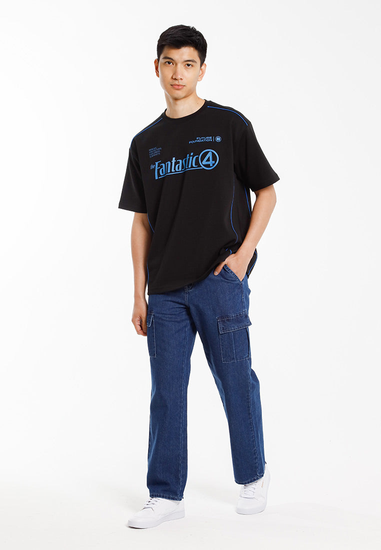 Forest Baju T Shirt Lelaki | Forest x Marvel Fantastic 4 Air-Cotton Oversized Heavy Weight Mens Tee - FA20026