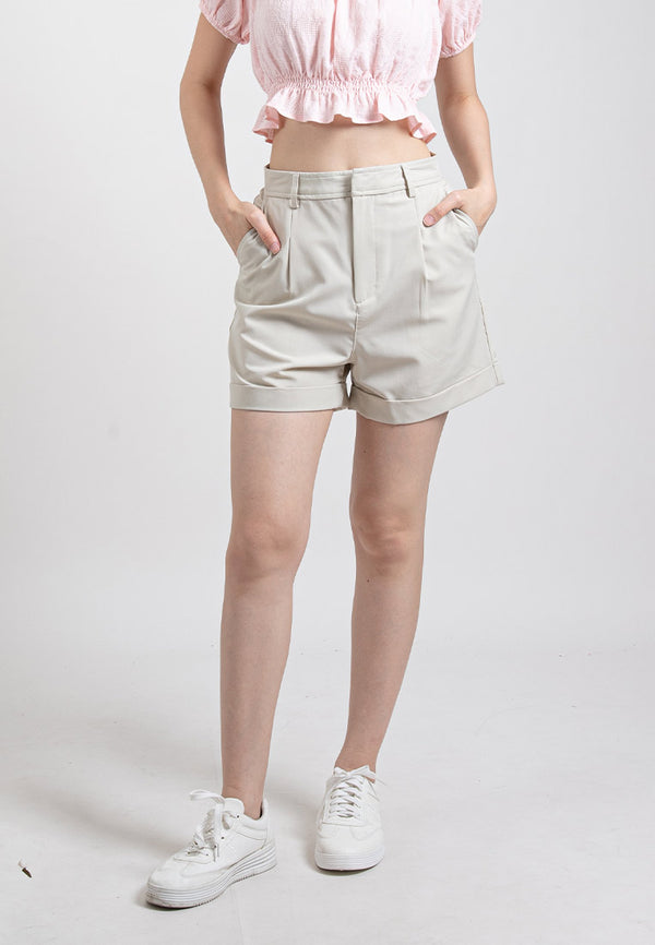 Forest Ladies Smart Casual Pleated Bermuda Shorts | Seluar Pendek Perempuan - 865103