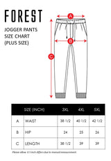 Forest 100% Cotton Twill Plus Size Jogger Cuffed elasticated hems Long Pants - PL610213