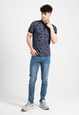 Forest Slim Fit Full Print Polo T Shirt Men Collar Tee | Baju T Shirt Lelaki - 23885