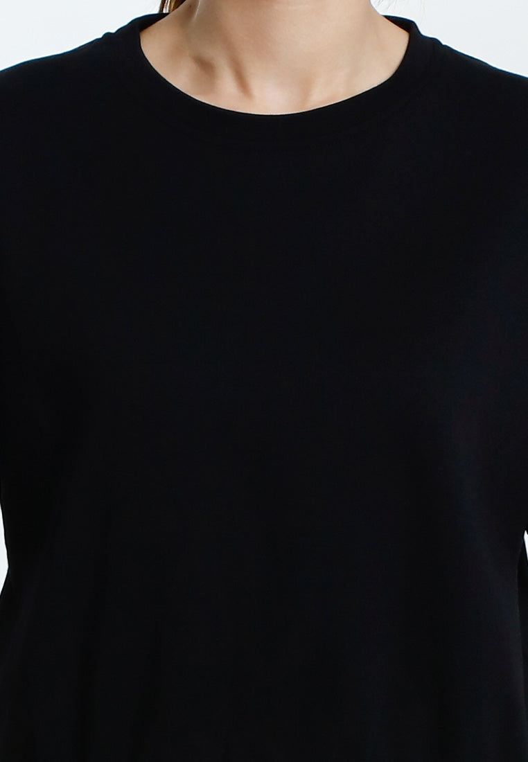 Forest Baju Perempuan | Forest Ladies Cotton Interlock Short Sleeve Round Neck Casual Elastic Hem T-Shirt - 822409