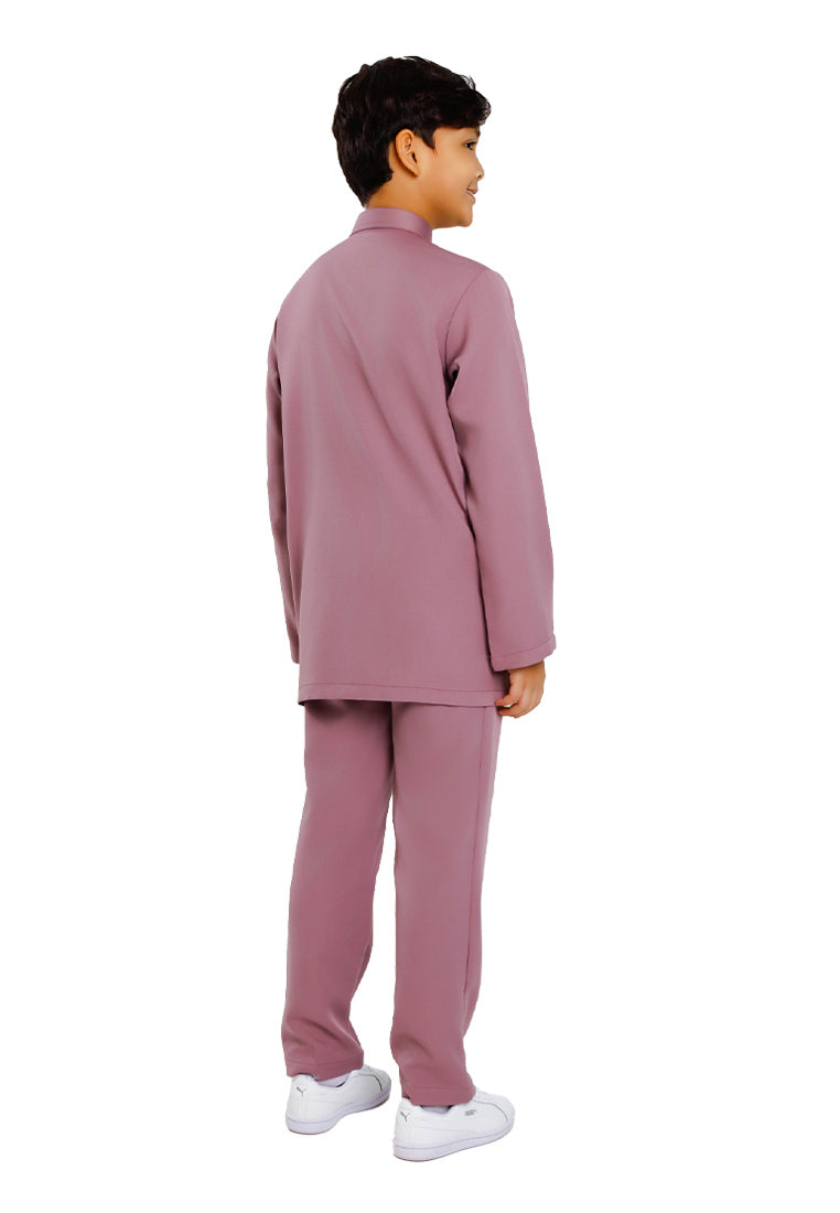 Forest x Hatta Dolmat Baju Melayu Budak Cekak Musang Regular Fit - FK23766BM -76SmokePurple