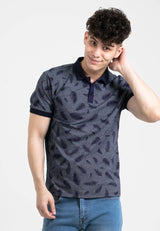 Forest Slim Fit Full Print Polo T Shirt Men Collar Tee | Baju T Shirt Lelaki - 23885