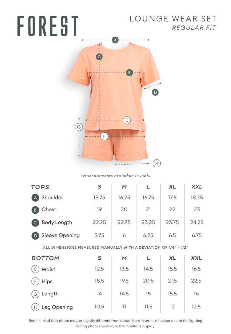 Forest Ladies Short Sleeve Comfy Lounge Wear Loose Fit Top | Baju T Shirt Perempuan - 822202