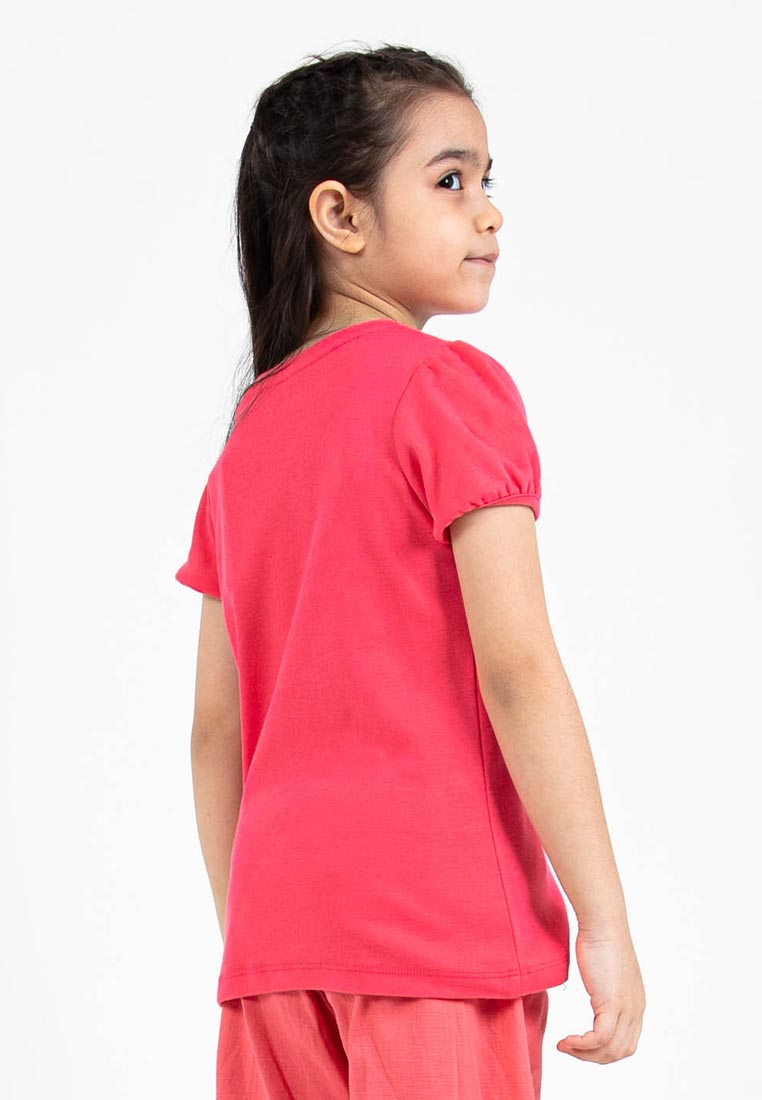 Forest Kids Girl 100% Cotton Short Sleeve T-Shirt Girls Graphic Round Neck T-Shirt | Baju Budak Perempuan - FK820065