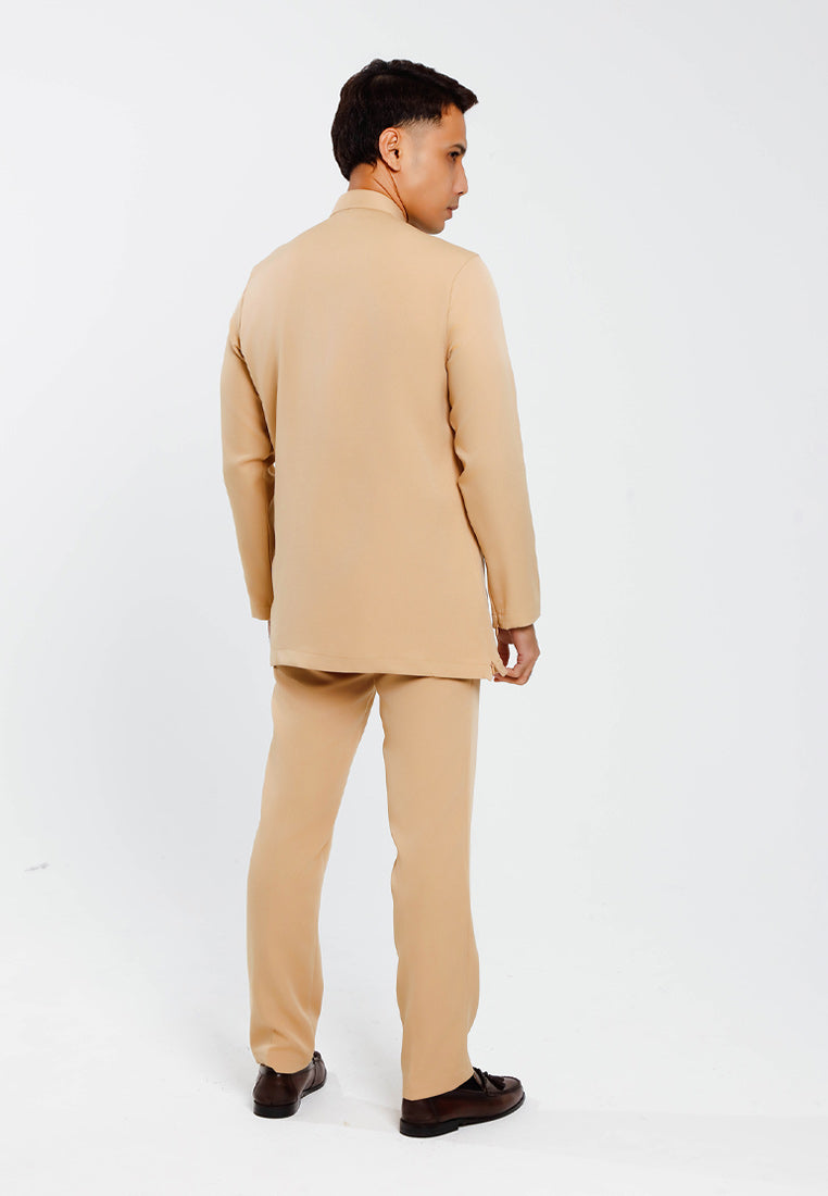 Forest x Hatta Dolmat Baju Melayu Cekak Musang Regular Fit - BM23766 -13Khaki