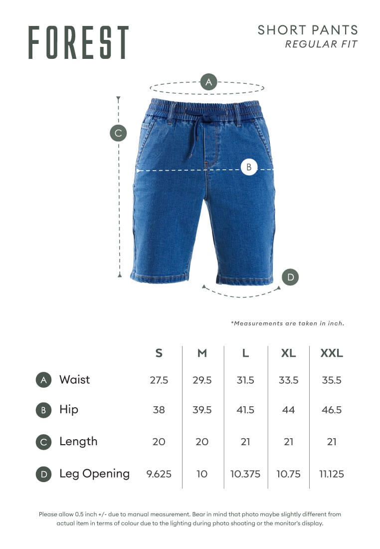 Forest Casual Denim Elastic Shorts Pants | Seluar Pendek Lelaki - 670220