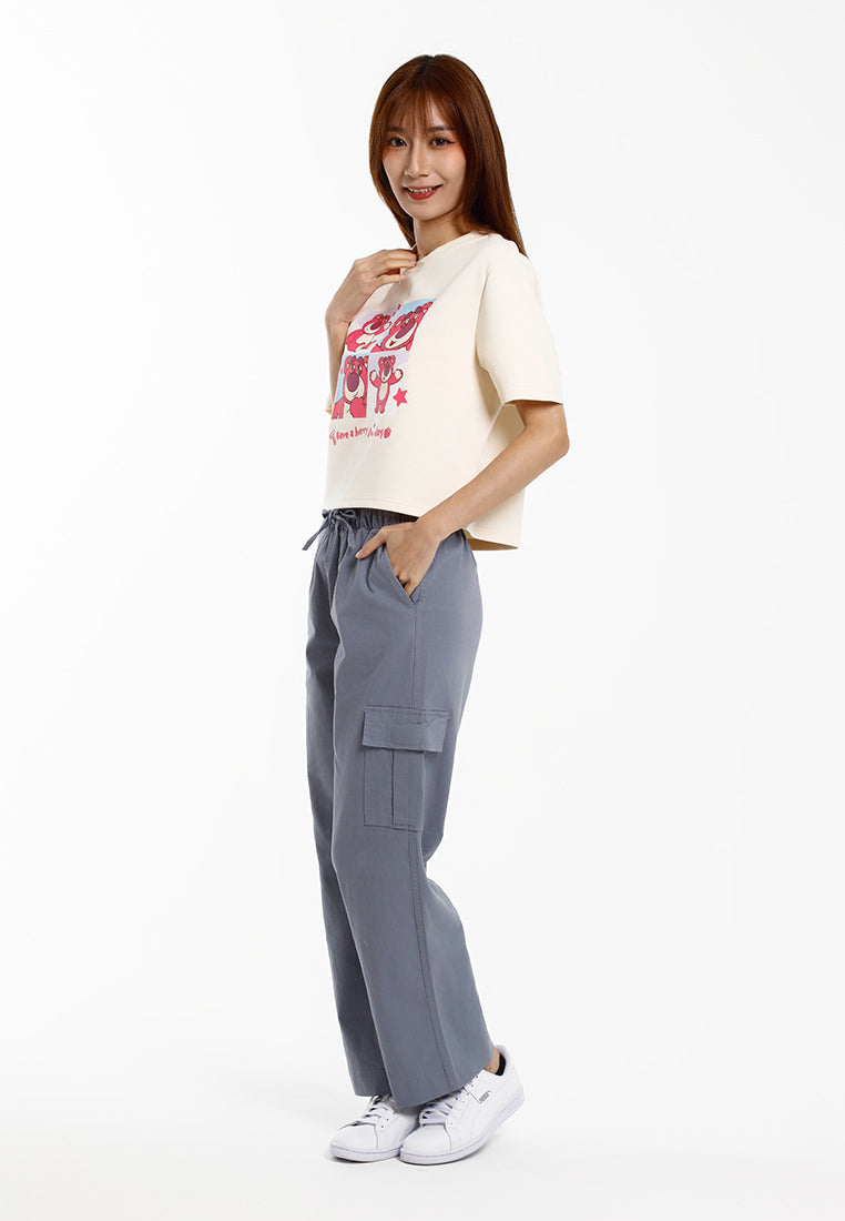 Forest Baju Perempuan | Forest x Disney Lotso Heavy Weight (260gsm) Short Sleeve Ladies Crop Top - FW820122